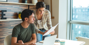 Couple reviewing finances during COVID-19